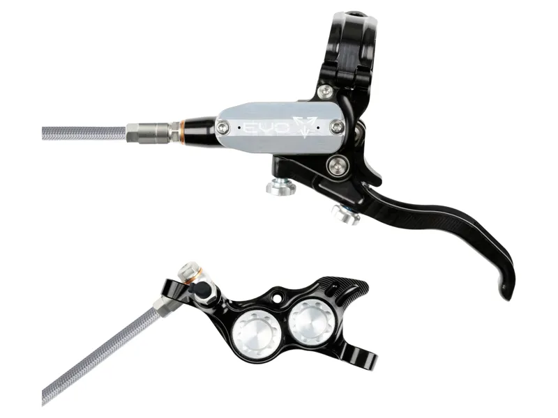Hope Brake EVO TR4 - No Rotor -  BRAIDED - Left Hand in Black/Silver
