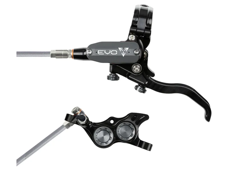 Hope Brake EVO TR4 - No Rotor -  BRAIDED - Left Hand in Black/Smoke
