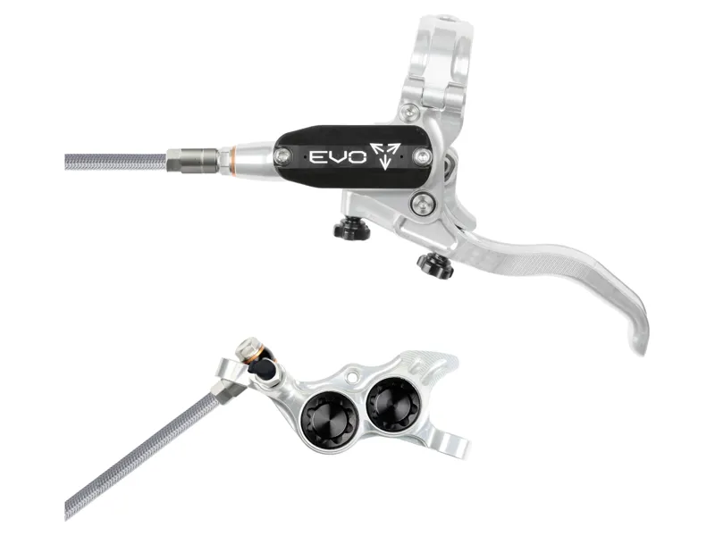 Hope Brake EVO TR4 - No Rotor -  BRAIDED - Left Hand in Silver/Black