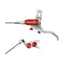 Hope Brake EVO TR4 - No Rotor -  BRAIDED - Left Hand in Silver/Red