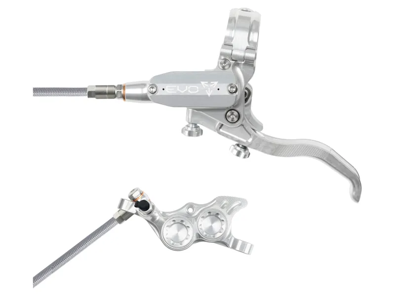 Hope Brake EVO TR4 - No Rotor -  BRAIDED - Left Hand in Silver/Silver