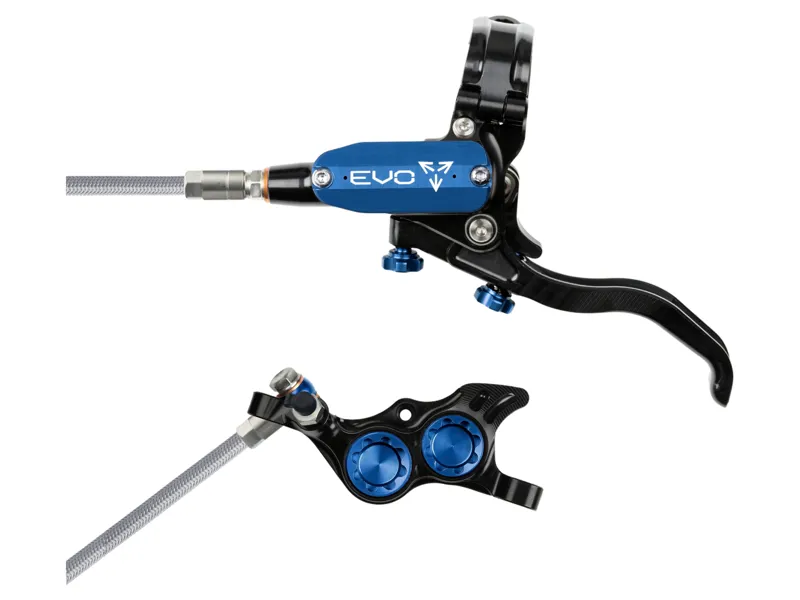 Hope Brake EVO TR4 - No Rotor -  BRAIDED - Right Hand in Black/Blue