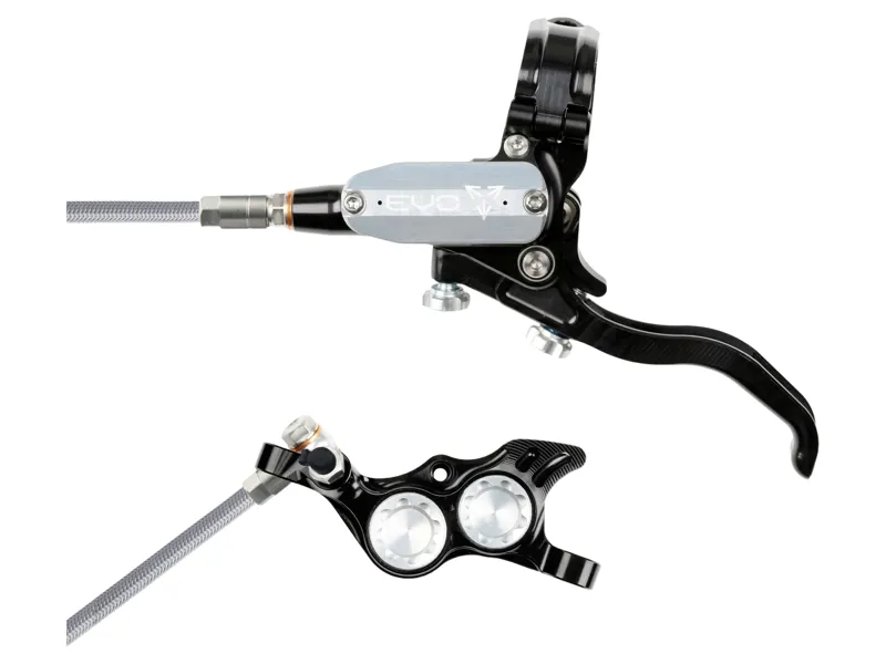 Hope Brake EVO TR4 - No Rotor -  BRAIDED - Right Hand in Black/Silver