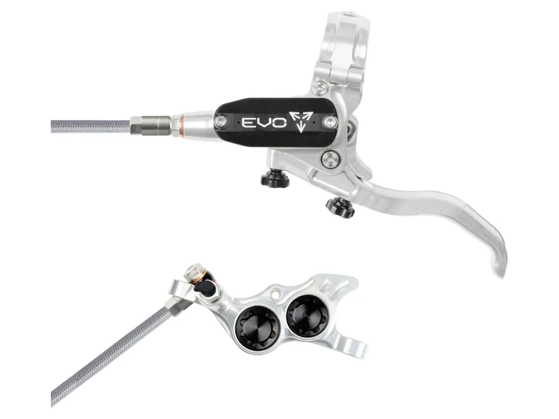 Hope Brake EVO TR4 - No Rotor -  BRAIDED - Right Hand in Silver/Black