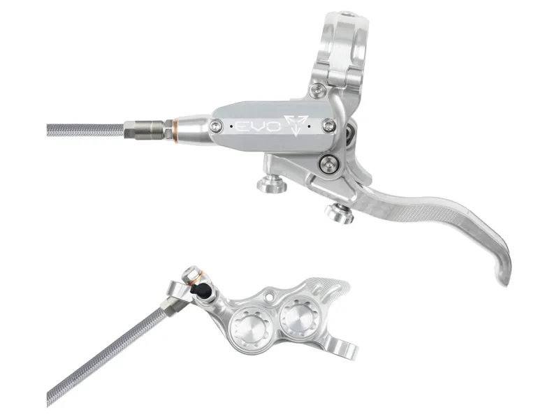 Hope Brake EVO TR4 - No Rotor -  BRAIDED - Right Hand in Silver/Silver