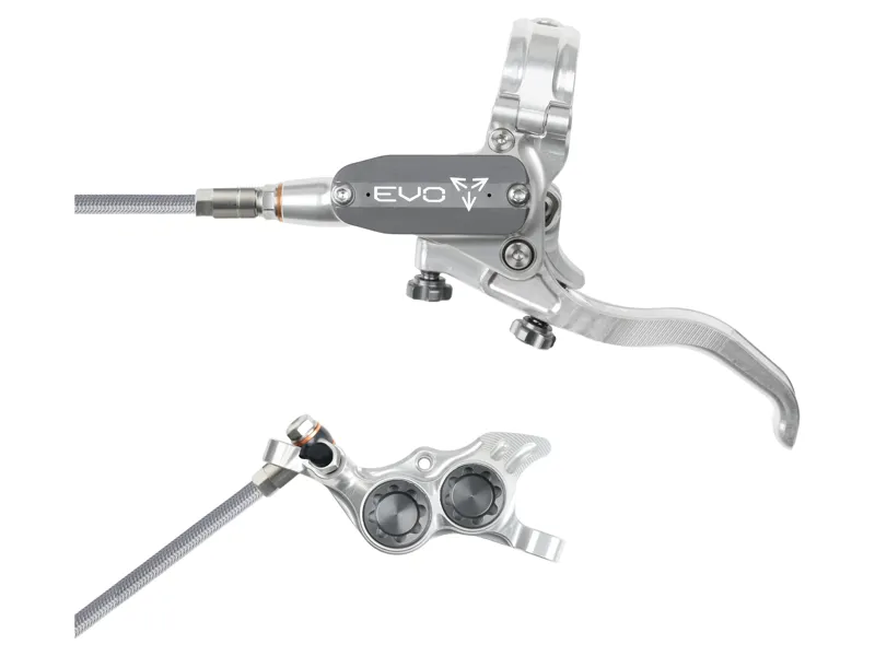 Hope Brake EVO TR4 - No Rotor -  BRAIDED - Right Hand in Silver/Smoke