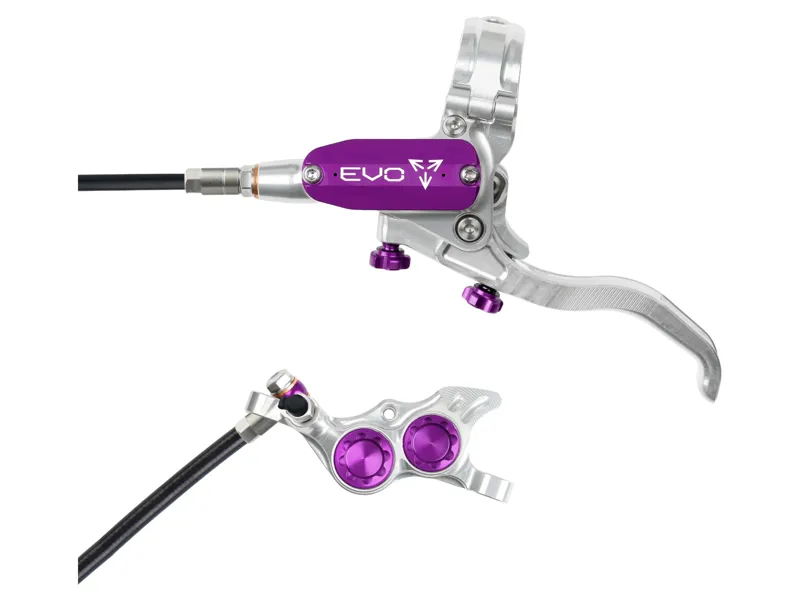 Hope Brake EVO TR4 - No Rotor - Left Hand in Silver/Purple