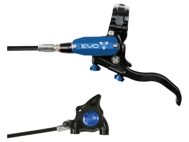 Hope Brake EVO X2 Flat Mount - No Rotor - Right Hand in Black/Blue
