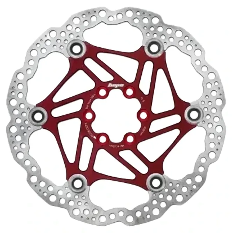 Balfes Bikes Hope Floating Disc 6 Bolt 180mm Rotor in Red | Free postage over £30, £10 off first order, price match & 0% finance.