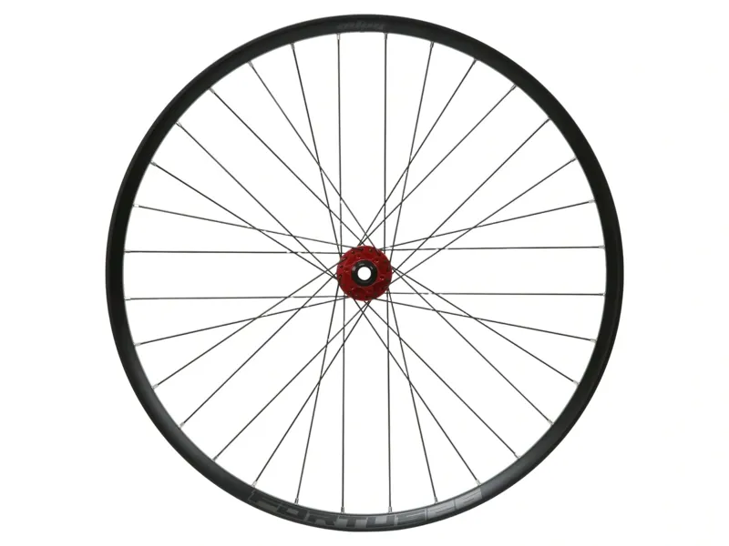 Balfes Bikes Hope Fortus 26W Pro 5 26in 6-Bolt 100x15mm Front Wheel in Black/Red | Free postage over £30, £10 off first order, price match & 0% finance.