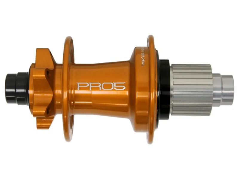 Hope Pro 5 28H 6-Bolt Rear Hub 142mm x 12mm in Orange