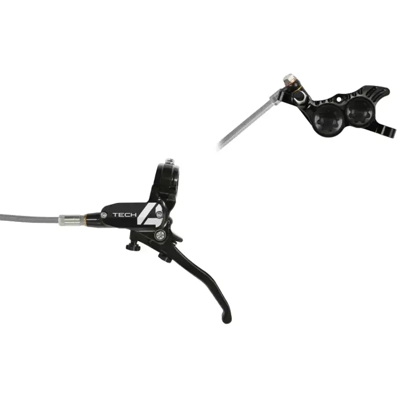 Balfes Bikes Hope Tech 4 V4 Braided Brake Set No Rotor in Black/Black | Free postage over £30, £10 off first order, price match & 0% finance.
