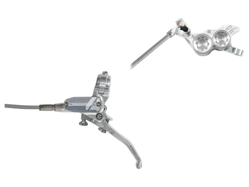 Hope Tech 4 V4 Braided Disc Brake No Rotor in Silver