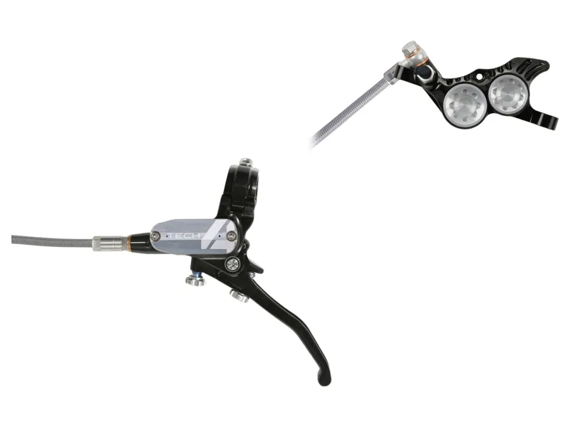 Hope Tech 4 V4 No Rotor Braided Right Hand Brake in Black/Silver
