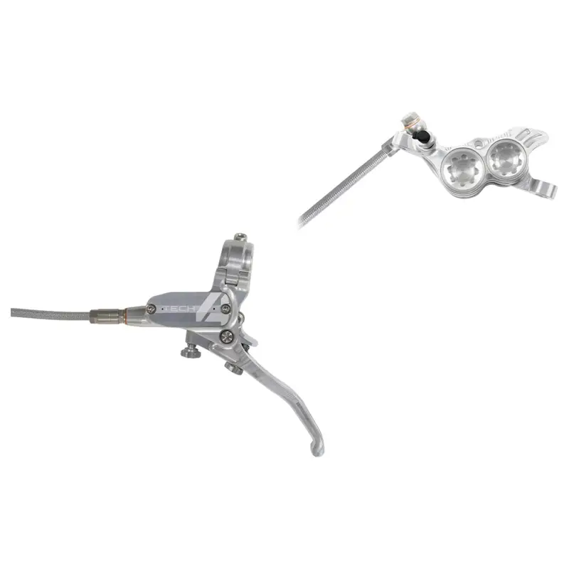 Balfes Bikes Hope Tech 4 V4 No Rotor Braided Right Hand in Silver | Free postage over £30, £10 off first order, price match & 0% finance.
