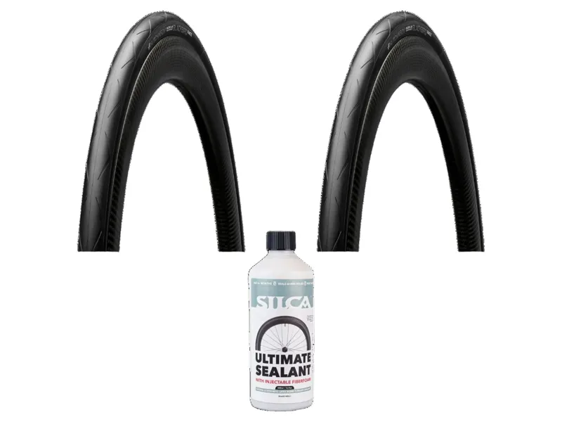 Hutchinson Blackbird Race Hookless TR 700c Tyre Pair Silca Ultimate Tubless Sealant v2 500ml Bundle