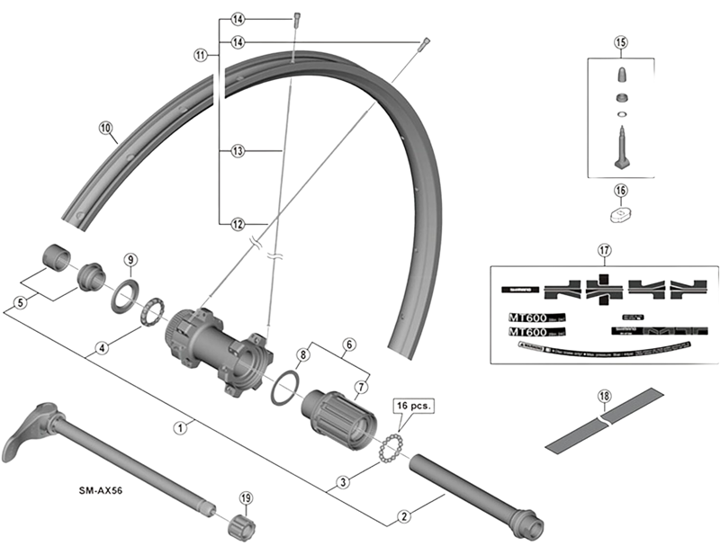 Balfes Bikes Shimano WH-MT600-TL-R12-B-29 right hand spoke - 298.5mm | Free postage over £30, £10 off first order, price match & 0% finance.
