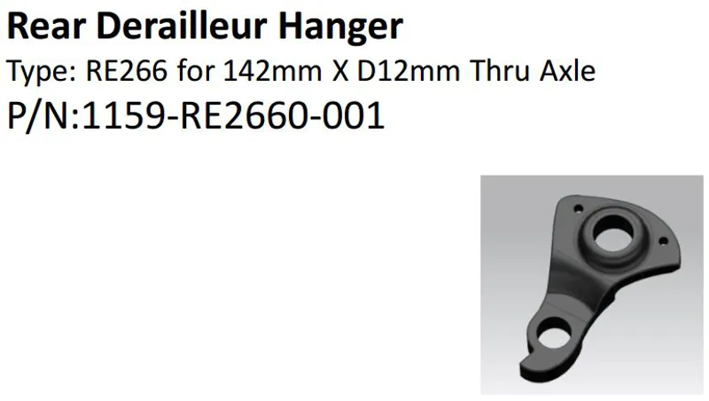 Giant  Rear Derailleur Hanger RE2660 in Black