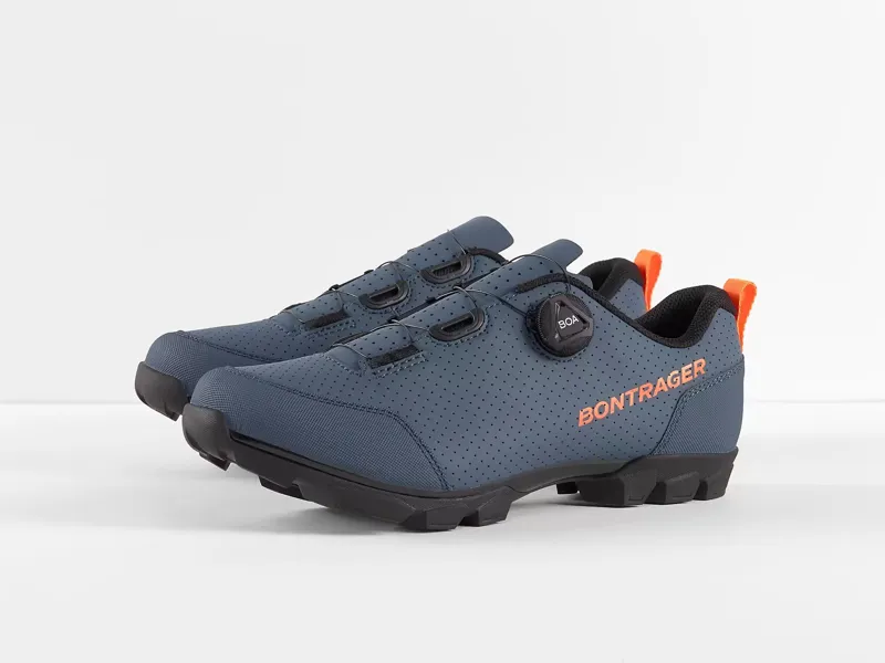 Bontrager Evoke Mountain Bike Shoe in Battleship Blue/Orange-3