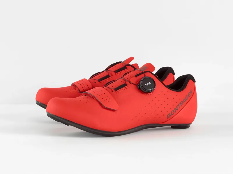 Bontrager Circuit Road Cycling Shoe in Red with Shimano R550 Spd-Sl Road Pedal Bundle-4