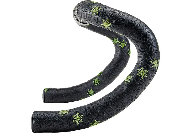 Balfes Bikes Specialized Supacaz Super Sticky Kush Galaxy Handlebar Tape in Yellow Print/A Blk | Free postage over £30, £10 off first order, price match & 0% finance.