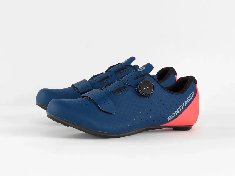Bontrager Circuit Road Cycling Shoe in Nautical Navy/Coral Pink with Shimano R550 Spd-Sl Road Pedal Bundl-4