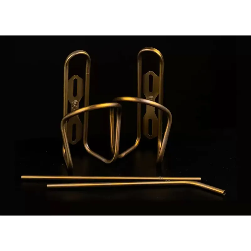 Silca Anodised Ti Straw and Sicuro Ti Cage Set in Bourbon/Silver-1