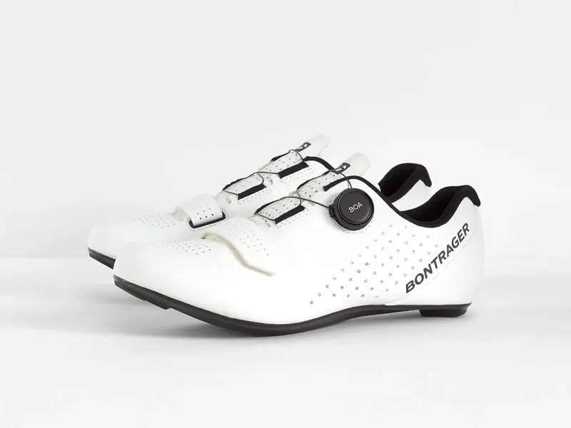 Bontrager Circuit Road Cycling Shoe in White with Shimano 105 R7000 SPD-SL Carbon Pedals-4