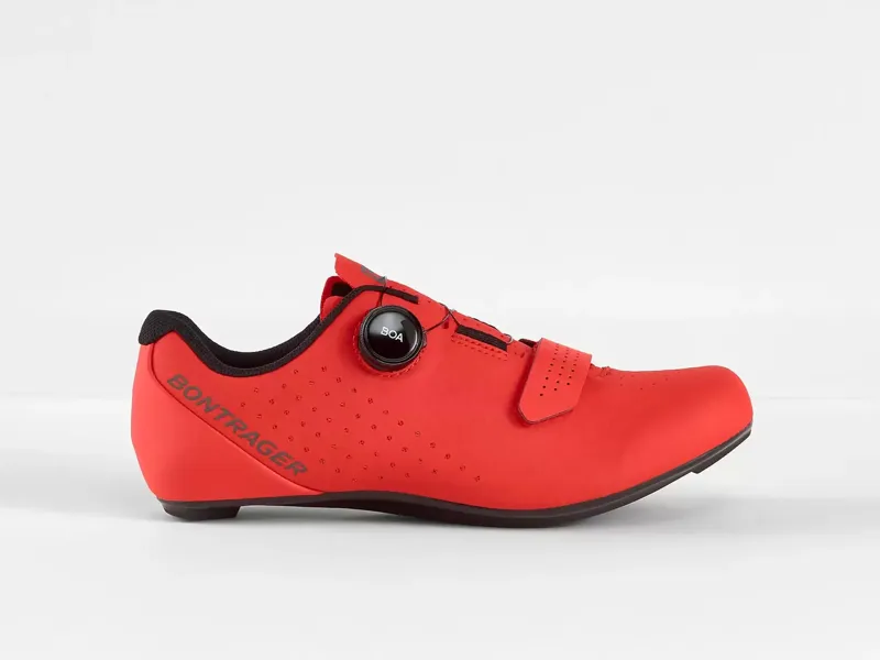 Bontrager Circuit Road Cycling Shoe in Red with Shimano R550 Spd-Sl Road Pedal Bundle-1