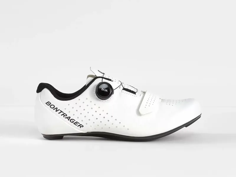 Bontrager Circuit Road Cycling Shoe in White with Shimano R550 Spd-Sl Road Pedal Bundle-1