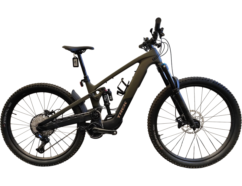 Balfes Bikes EX DISPLAY Trek Slash+ 9.7 SLX/XT Electric Full Suspension Mountain Bike Medium 2025 in Olive Drab | Free postage over £30, £10 off first order, price match & 0% finance.