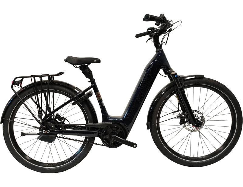 EX DISPLAY Trek District+ 5 Lowstep 400Wh Electric Hybrid Bike Small 2026 in Deep Dark Blue