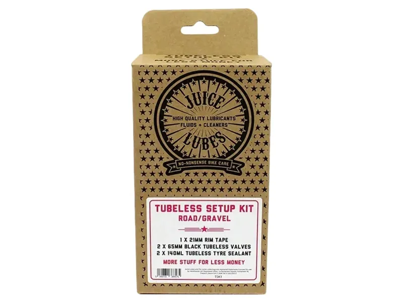 Juice Lubes Tubeless Setup Kit Road/Gravel 21mm Tape 65mm Valves 280ml-1