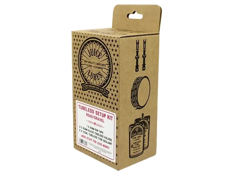 Juice Lubes Tubeless Setup Kit XC/Gravel/Urban 25mm Tape 48mm Valves-2