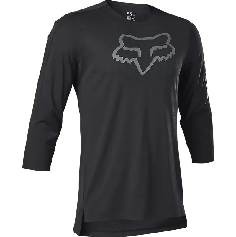 Fox Racing Flexair 3/4 Delta Long Sleeve Jersey in Black