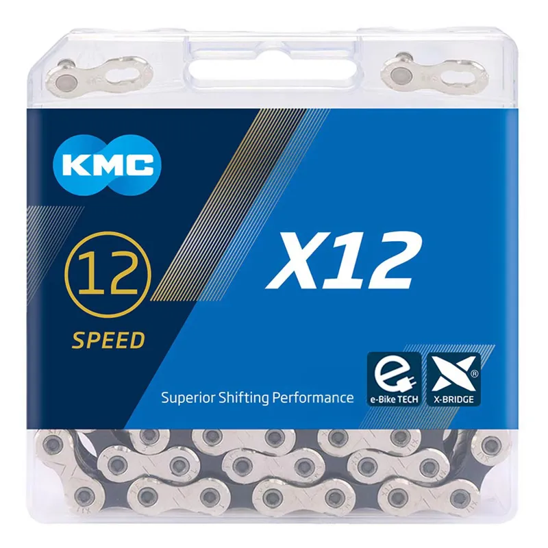 KMC Silver/Black X12 Chain 128L-1