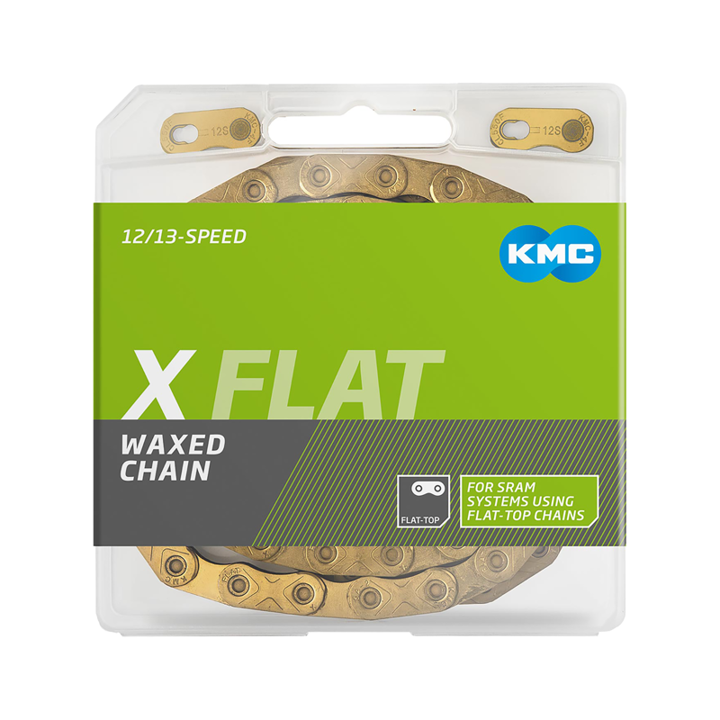 Balfes Bikes Kmc X-Flat 12/13x Ti-N Gold Waxed Chain 126L in Gold | Free postage over £30, £10 off first order, price match & 0% finance.