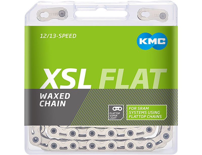 KMC X Flat SL Pre-Waxed SRAM 12/13x Chain in Silver-1