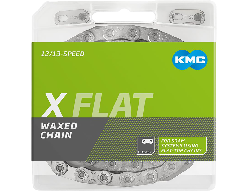 Balfes Bikes Kmc X-Flat 12/13x Silver Nickel Waxed Chain 126L in Silver | Free postage over £30, £10 off first order, price match & 0% finance.