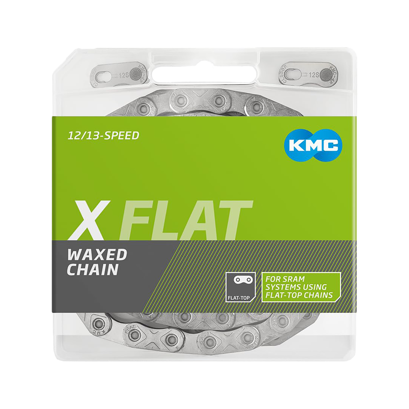 Balfes Bikes Kmc X-Flat 12/13x Silver Nickel Waxed Chain 126L in Silver | Free postage over £30, £10 off first order, price match & 0% finance.