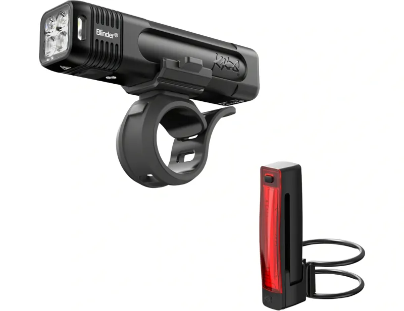 Knog Blinder Pro 700 Front Light + Plus Rear Light is Black