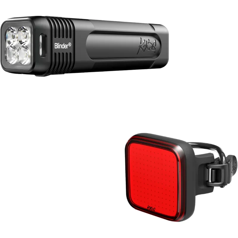 Knog Blinder Pro 1000 Front Light + Blinder Square Rear Light Set in Black-3