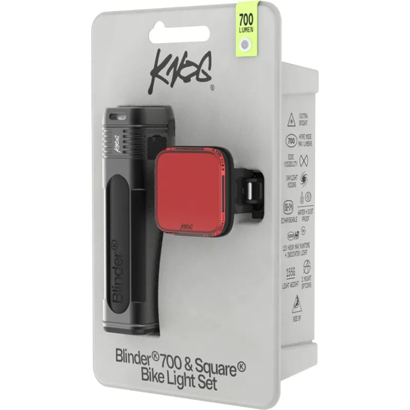 Knog Blinder Pro 700 Front Light + Blinder Square Rear Light Twinpack in Black-4