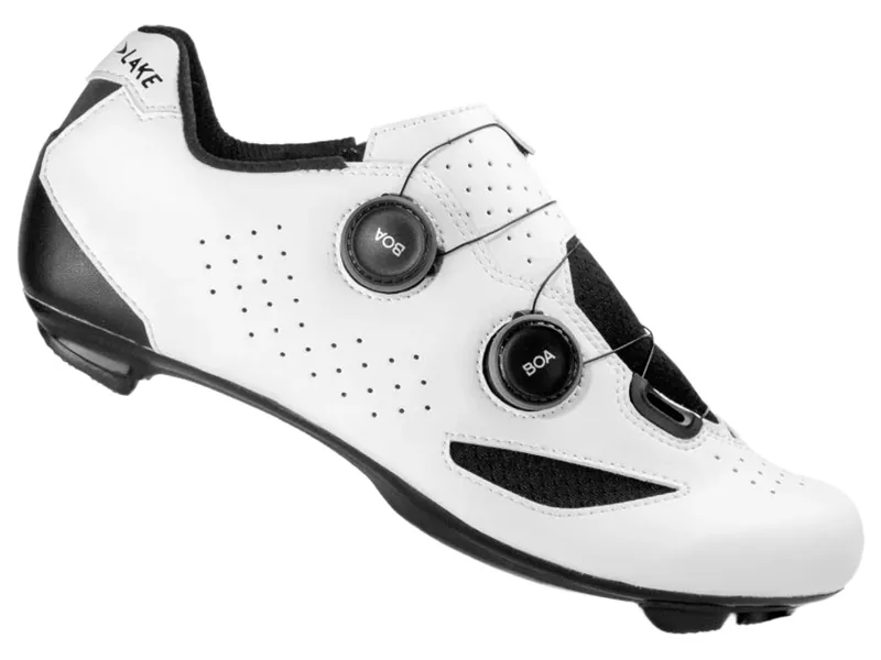 Lake CX190 Road Shoes in White Black