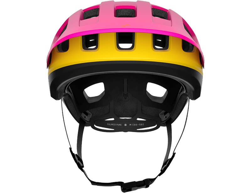 POC Cularis Pure MTB Helmet in Rhos Red Matt/Citrine Yellow Matt-3