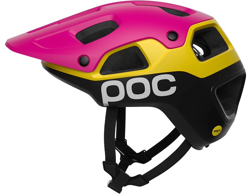 POC Cularis Pure MTB Helmet in Rhos Red Matt/Citrine Yellow Matt-1