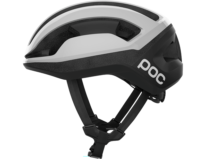 POC Omne Lite WF Road Helmet in Hydrogen White/Uranium Black Matt