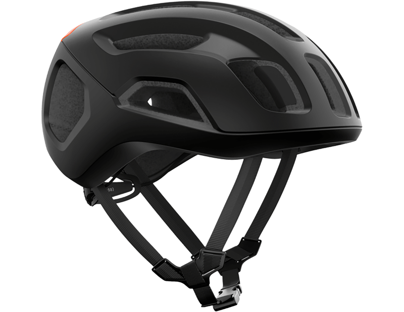 POC Ventral Air MIPS Road Helmet in Uranium Black Matt/Fluorescent Orange Matt