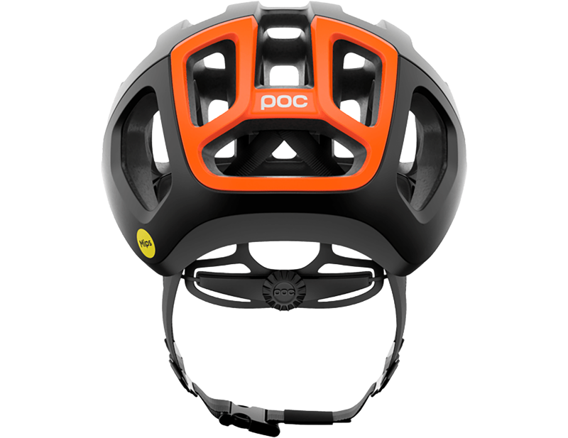 POC Ventral Air MIPS Road Helmet in Uranium Black Matt/Fluorescent Orange Matt-3