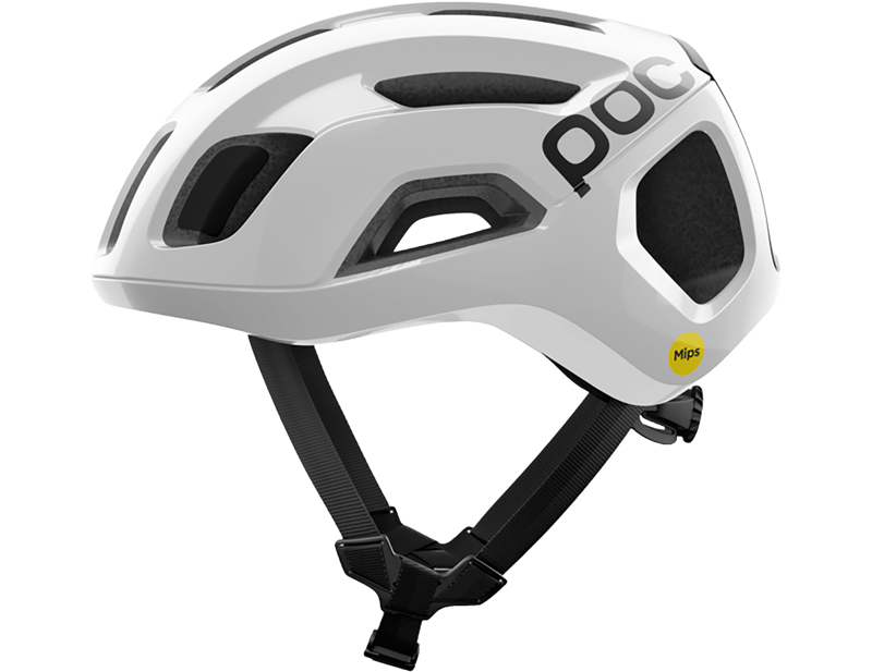 POC Ventral Air MIPS Road Helmet in Hydrogen White/Uranium Black Matt w. Logo-1
